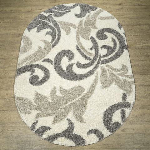 Российский овальный кремовый ковер лонж 41301